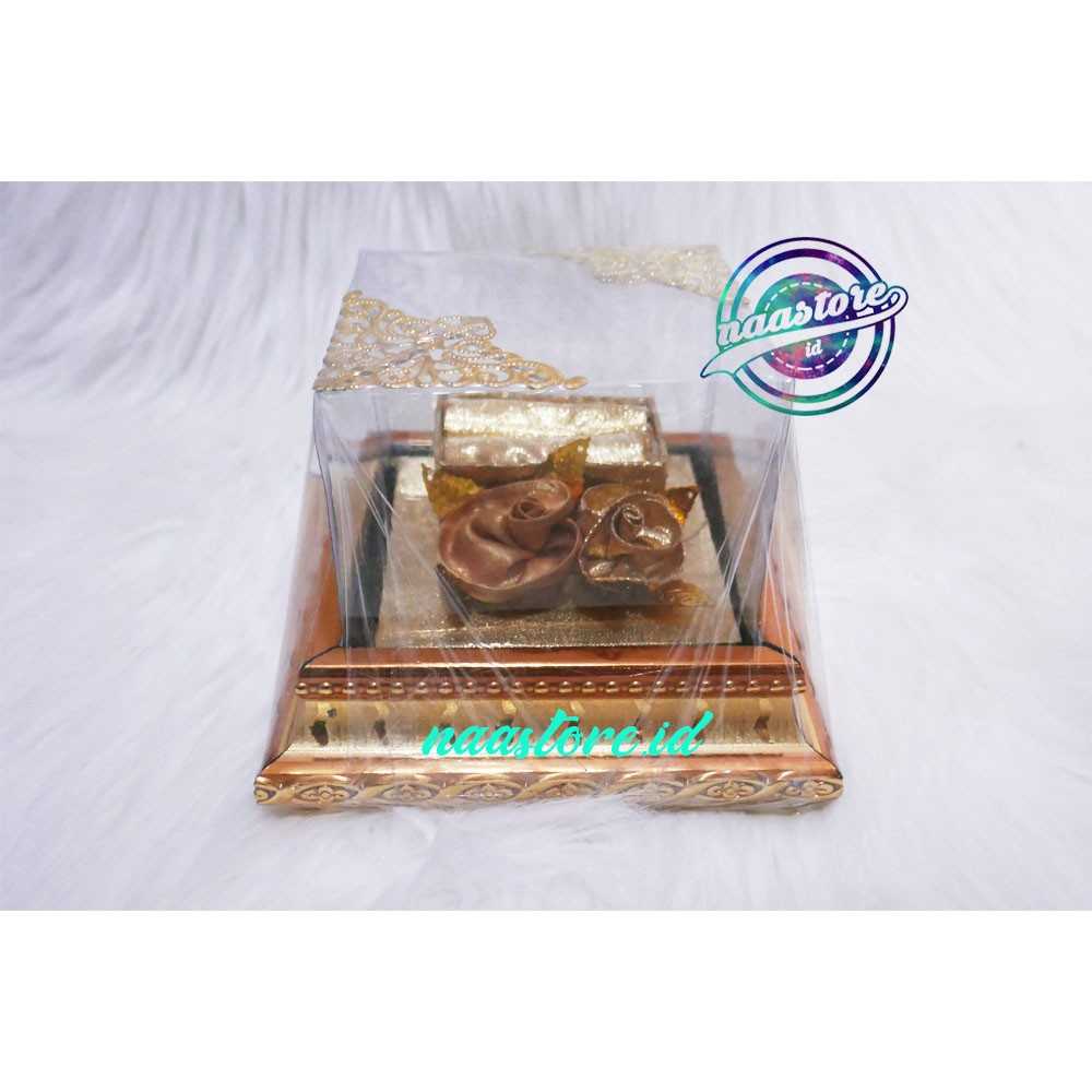Kotak Cincin Seserahan Frame Tutup Mika + Hiasan Hantaran Mas Kawin