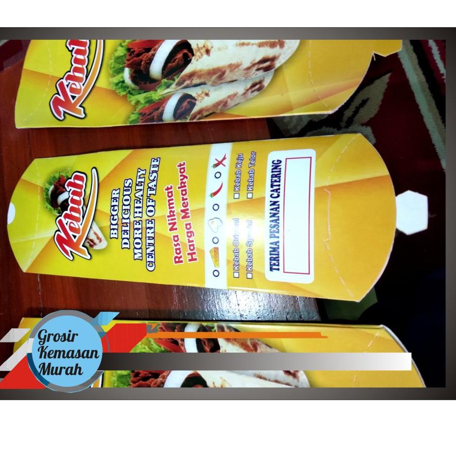 

PENJUALAN CEPAT [25pcs]DusKebab[kuning]Full color, Kemasan Kebab, Bungkus Kebab Ivory