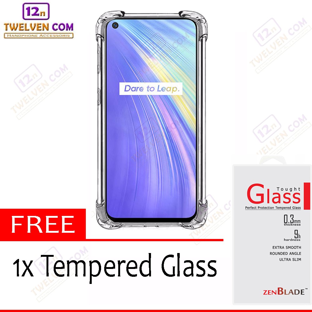 Case Anti Shock Anti Crack Softcase Realme 6 - Free Tempered Glass