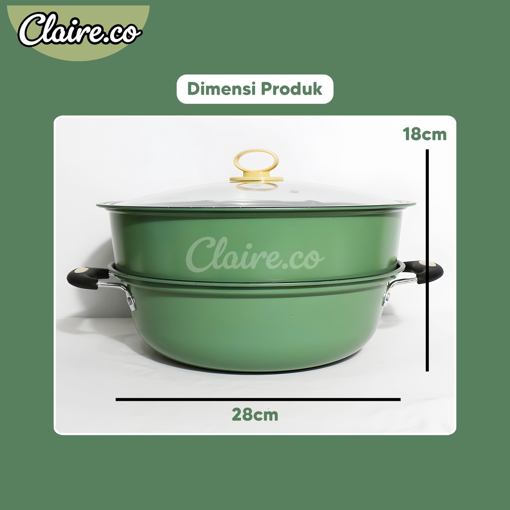 PANCI SOUP 2 TINGKAT / PANCI ANTI LENGKET / UKURAN28CM