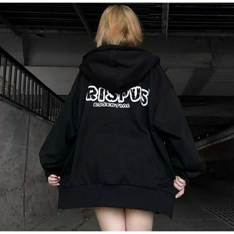 S - XXXXXL(6XL) Zip Hoodie CRISPUS ESSENTIAL BIGSIZE Jaket Resleting Korean Harajuku Style OVERSIZE Pria Wanita Jumbo 5XL 4XL 3XL 2XL XL L M S Jaketin aja