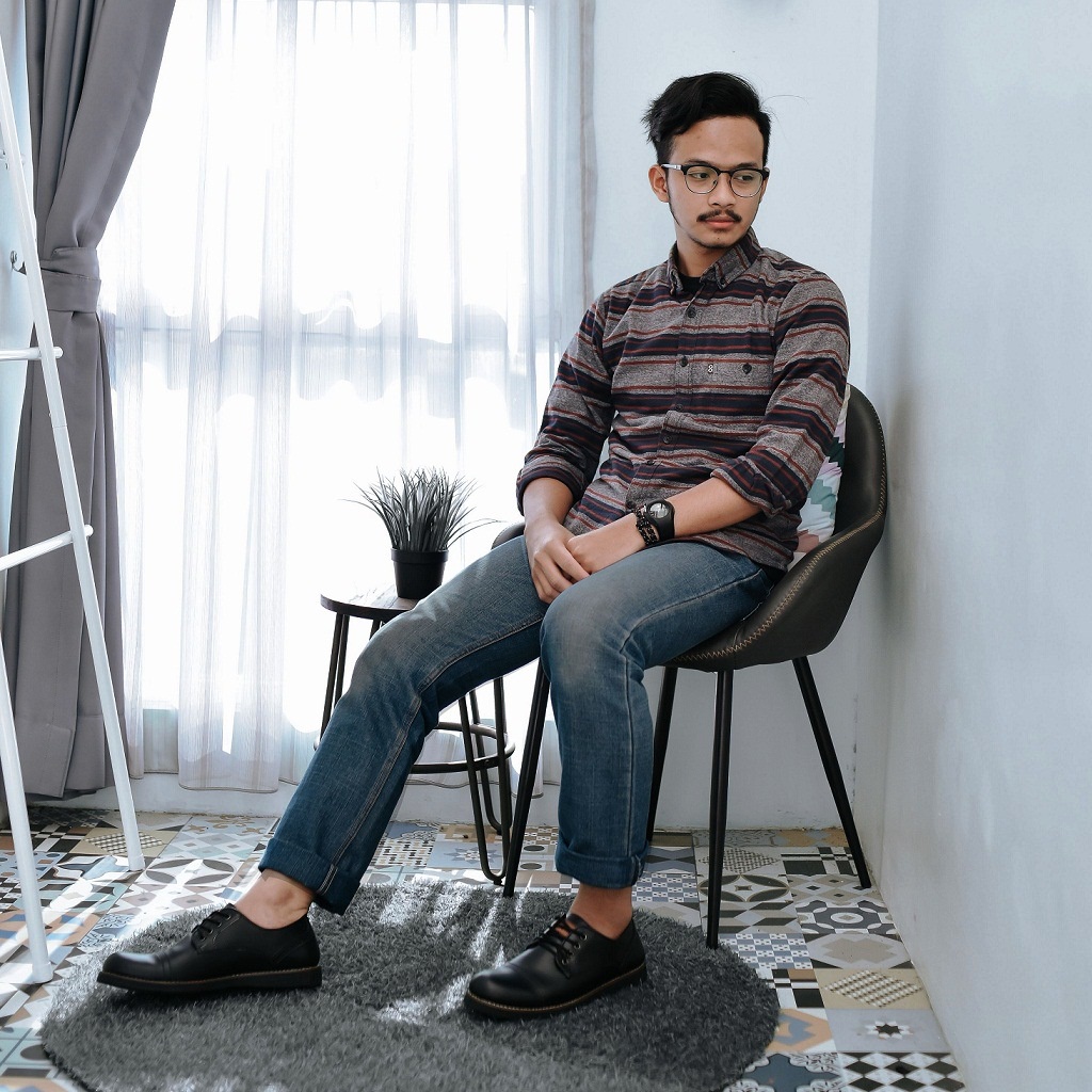 PEDRO BLACK ORIGINAL x FOOTSTEP Sepatu Formal Hitam Tali Pria Pantofel Kerja Kantor Dinas Resmi Guru Kantoran Pesta Undangan Wedding Kondangan Nikah Kuliah Modern Casual Derby Oxford Semi Kulit Premium Footwear Big Size Jumbo Ukuran Besar 44 Keren Terbaru