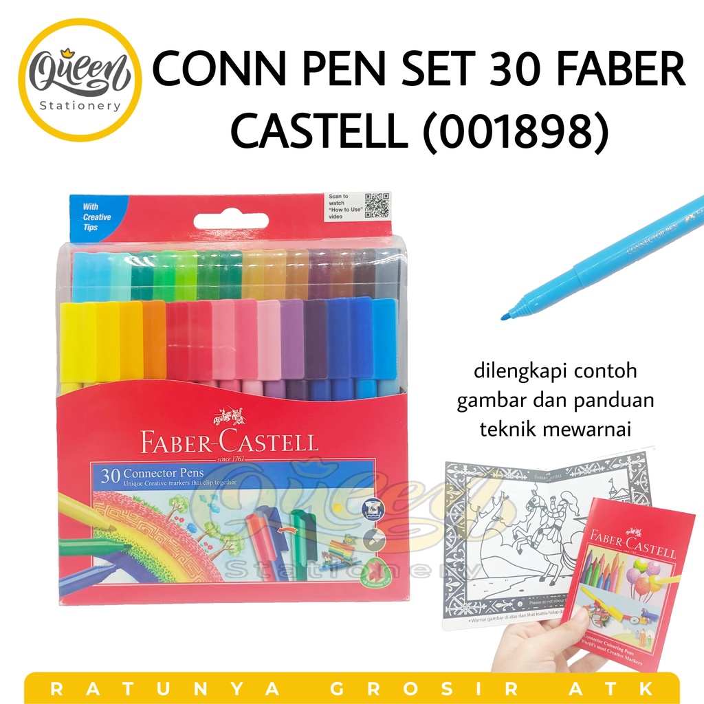 

1 SET CONNECTOR PEN SET 30 FABER CASTELL (001898) - SPIDOL GAMBAR WARNA MEWARNAI