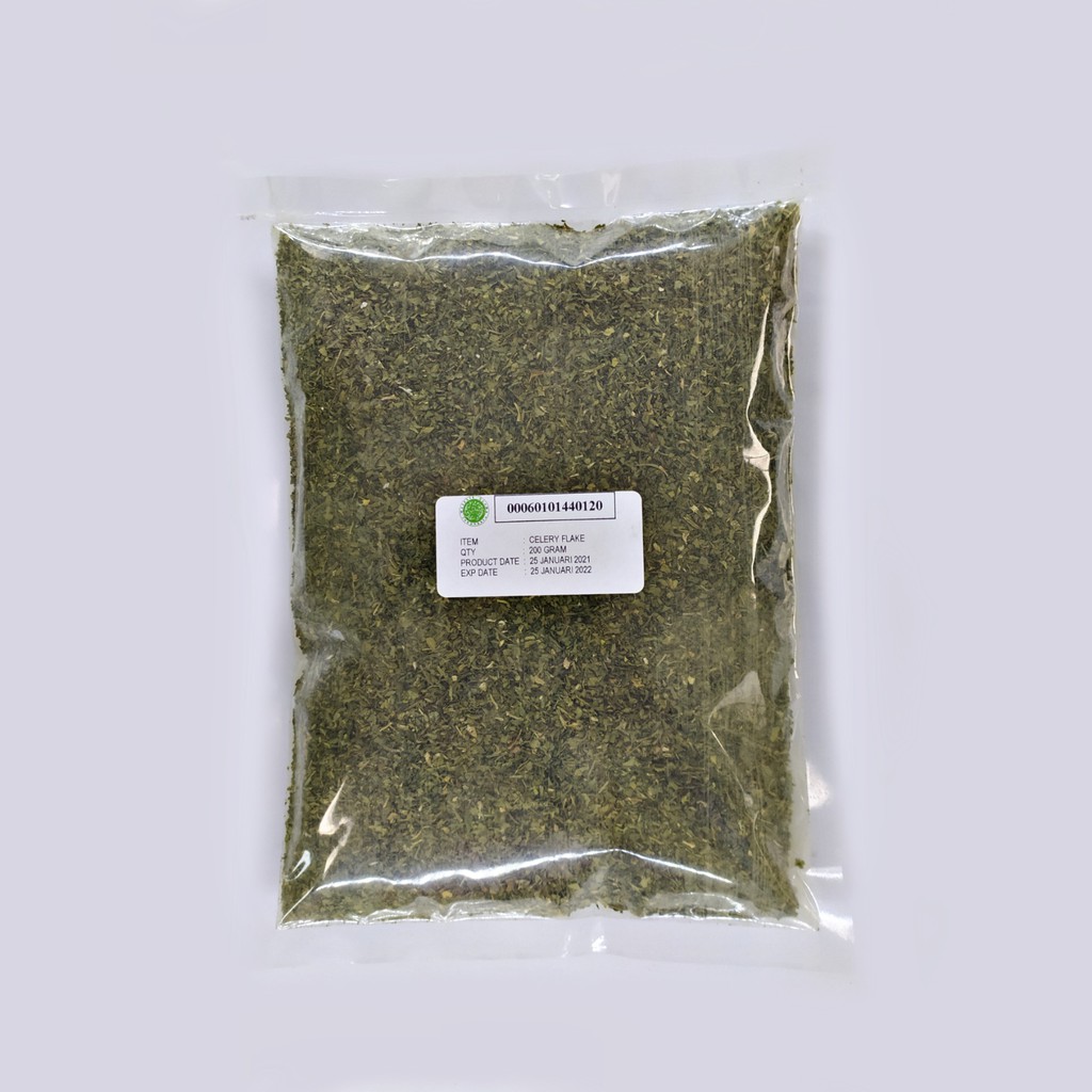 

CELERY KERING / DRIED CELERY FLAKE KEMASAN 200 GR KUALITAS PREMIUM 100% ASLI