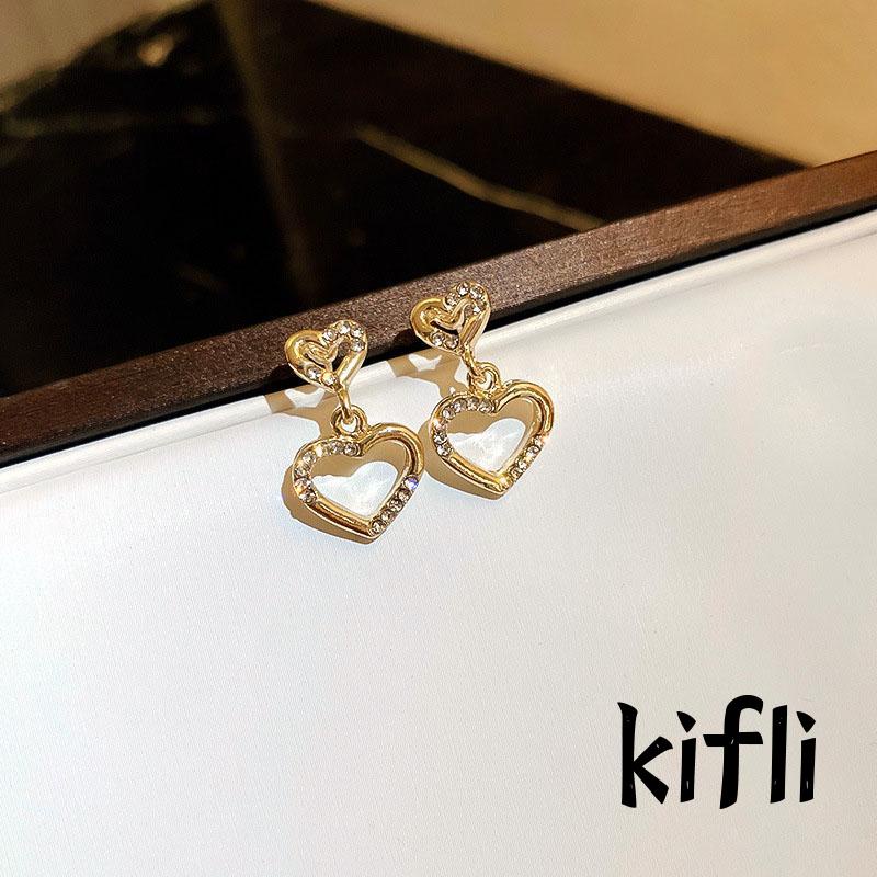 Anting,Desain Hati,Gaya Simple,Untuk Wanita