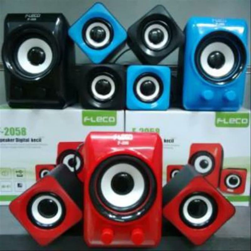 SPEAKER DIGITAL KECIL FLECO F-2058 SUPER BASS SPEAKER MINI KOMPUTER