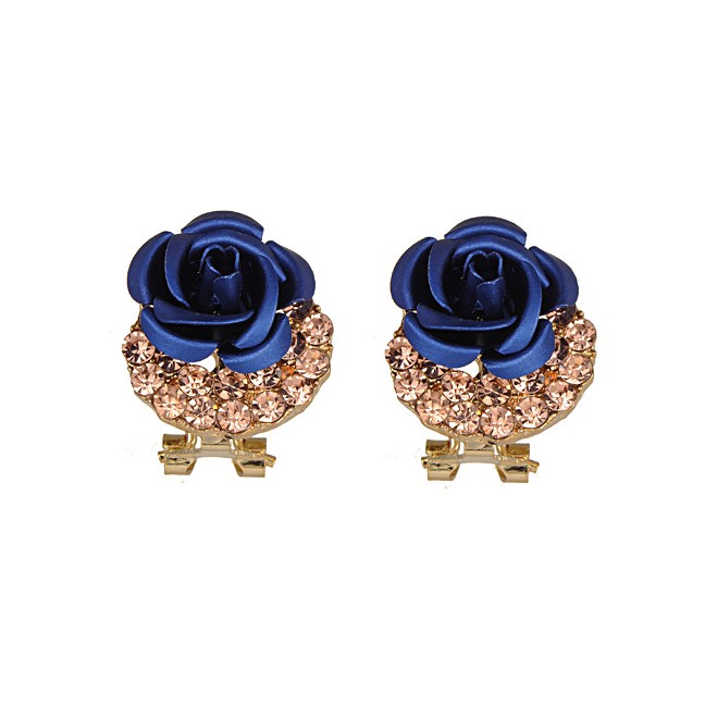 LRC Anting Tusuk Fashion Flower&amp;diamond Decorated E50799