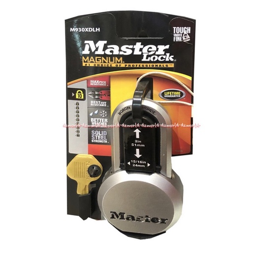 Master Lock Magnum Padlock Gembok Kunci 61mm Bulat Tahan Api Masterlock Master Lok Gembok Besi 6cm