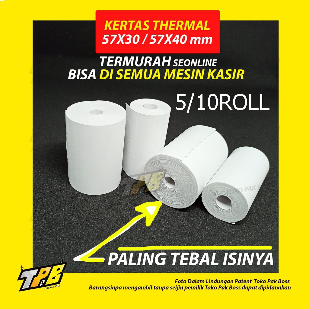 （Ready stock）KERTAS LABEL STICKER THERMAL Continuous 58/57mm x 40mm Core 15mm - 15 Meter