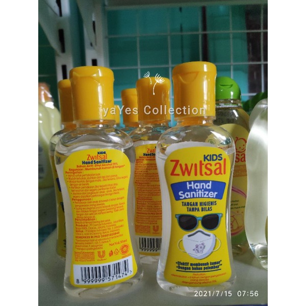 zwitsal Hand sanitizer Kids anak 50 ml Tangan higenis tanpa bilas efektif membunuh kuman