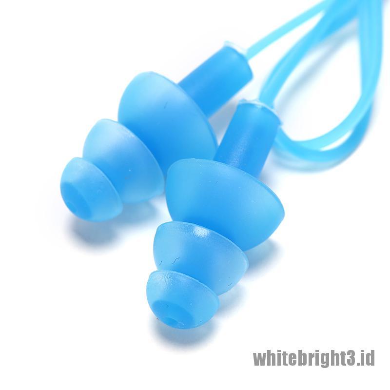 Ear Plugs Bahan Silikon Warna Putih Untuk Aksesoris Kolam Renang