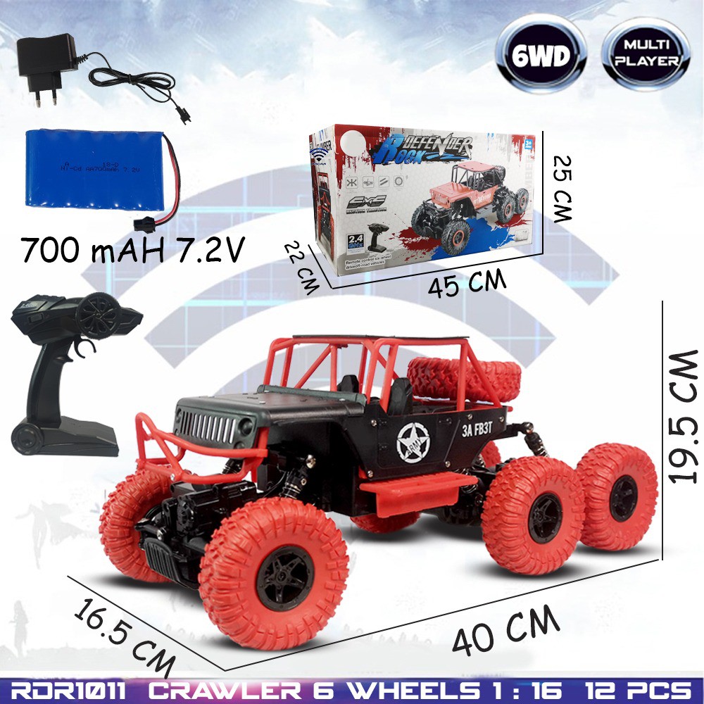 PROMO RDR1144 RDR1011 Mainan Anak Mobil RC Remote Control Crawler Offroad Jeep 6x6 6WD RADAR