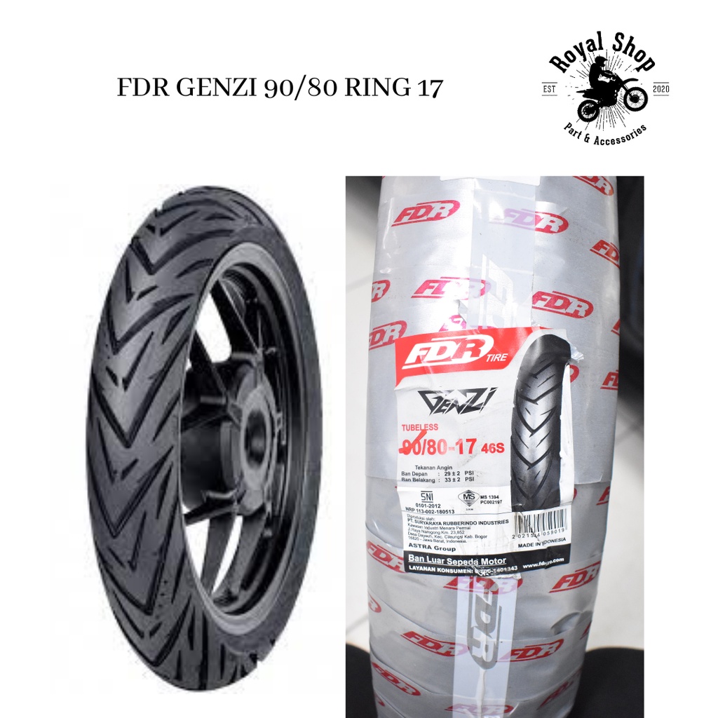 FDR 90/80-17 Genzi Ban Tubeless Motor Honda