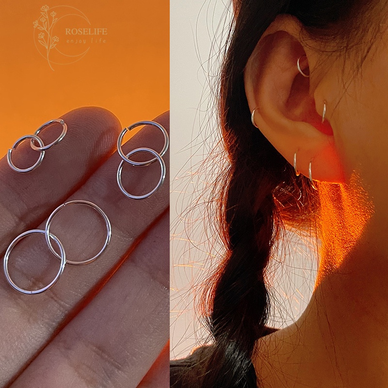 Roselife 1 Pasang Anting Tusuk Stainless Steel 316L Anti Alergi Untuk Wanita