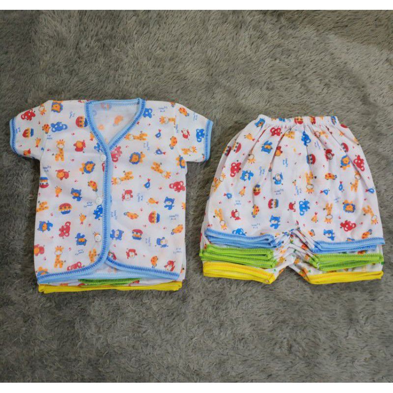 STELAN Pendek Baju Bayi Baru Lahir Motif Warna