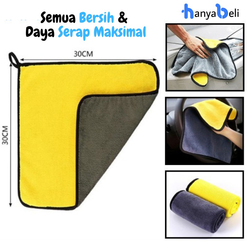 Kain Lap Microfiber Premium Serbaguna 2 Sisi Halus Multifungsi Super Absorbent Daya Serap Air Tinggi Kain Lap Mobil