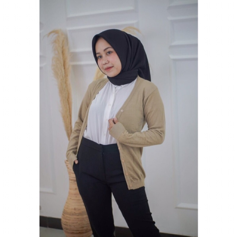 Basic Cardigan Rajut Wanita Premium / Basic Knit Cardy Premium / Cardigan Basic Knit Cotton Premium / Sweater Rajut Wanita