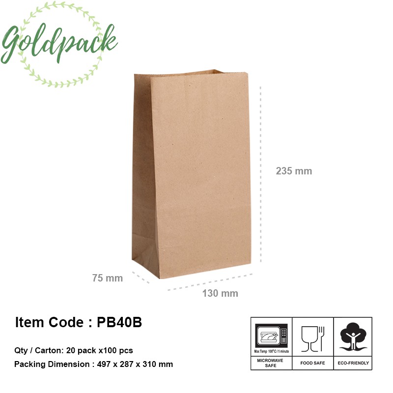 

Pola Paperbag grocery murah / kantong kertas belanjaan POLA pb40 - 100 pcs