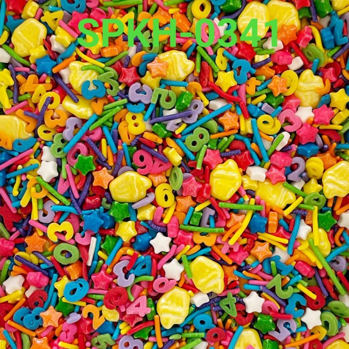 

SPKH-0341 SPRINKLES SPRINKLE SPRINGKEL 500GR CUPCAKE ANGKA RAINBOW OBRAL DISKON