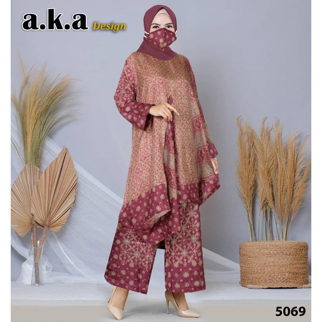 Stelan celana AUDREY batik viscose/semi sutra