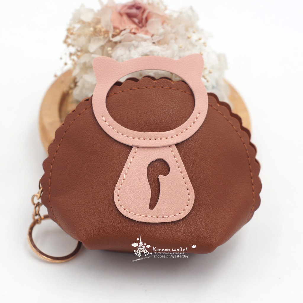 *ALIBABA1688* Dompet Koin Kecil D80 Bahan Kulit Pu Dengan Resleting Simpel