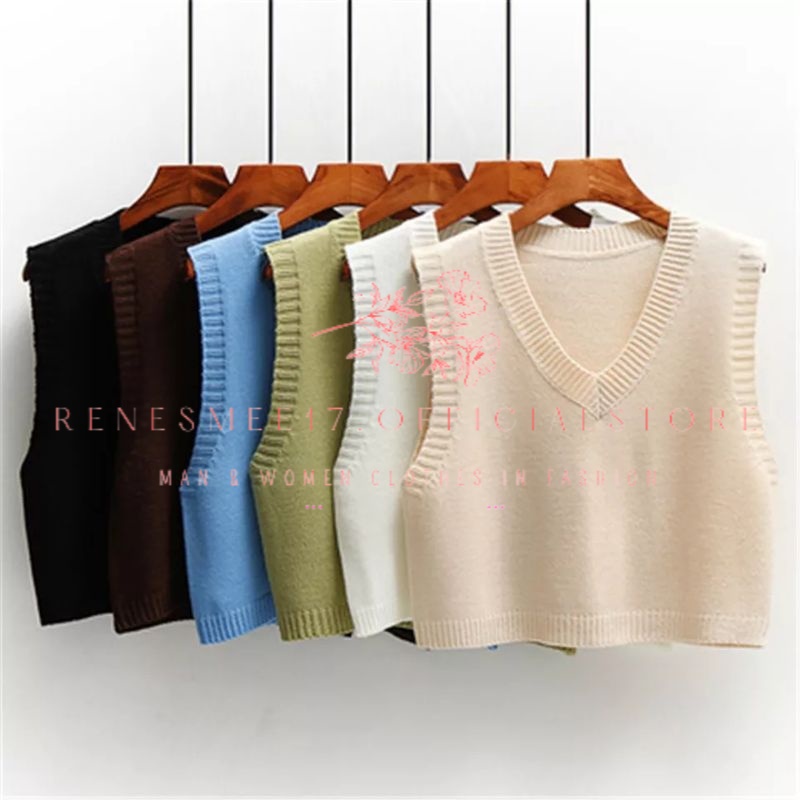 RENESMEE17.OFFICIALSTORE_ RAJUT CROP VEST KNIT / ROMPI RAJUT CROP KERAH V