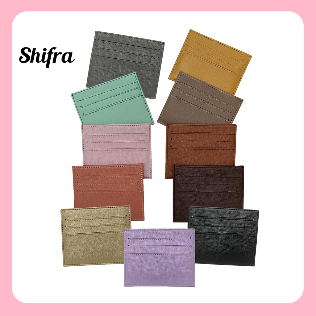 CARD HOLDER 6 SLOT DOMPET KARTU COKELAT PEACH MUSTARD MERAH MUDA ABU-ABU LILAC MOCCA HS23401 SHIFRA