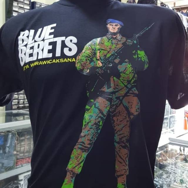 Kaos Target Blue Berets | Kaos Target Blue Barets | Kaos Blue Berets | Kaos Pria sablon | Kaos PM
