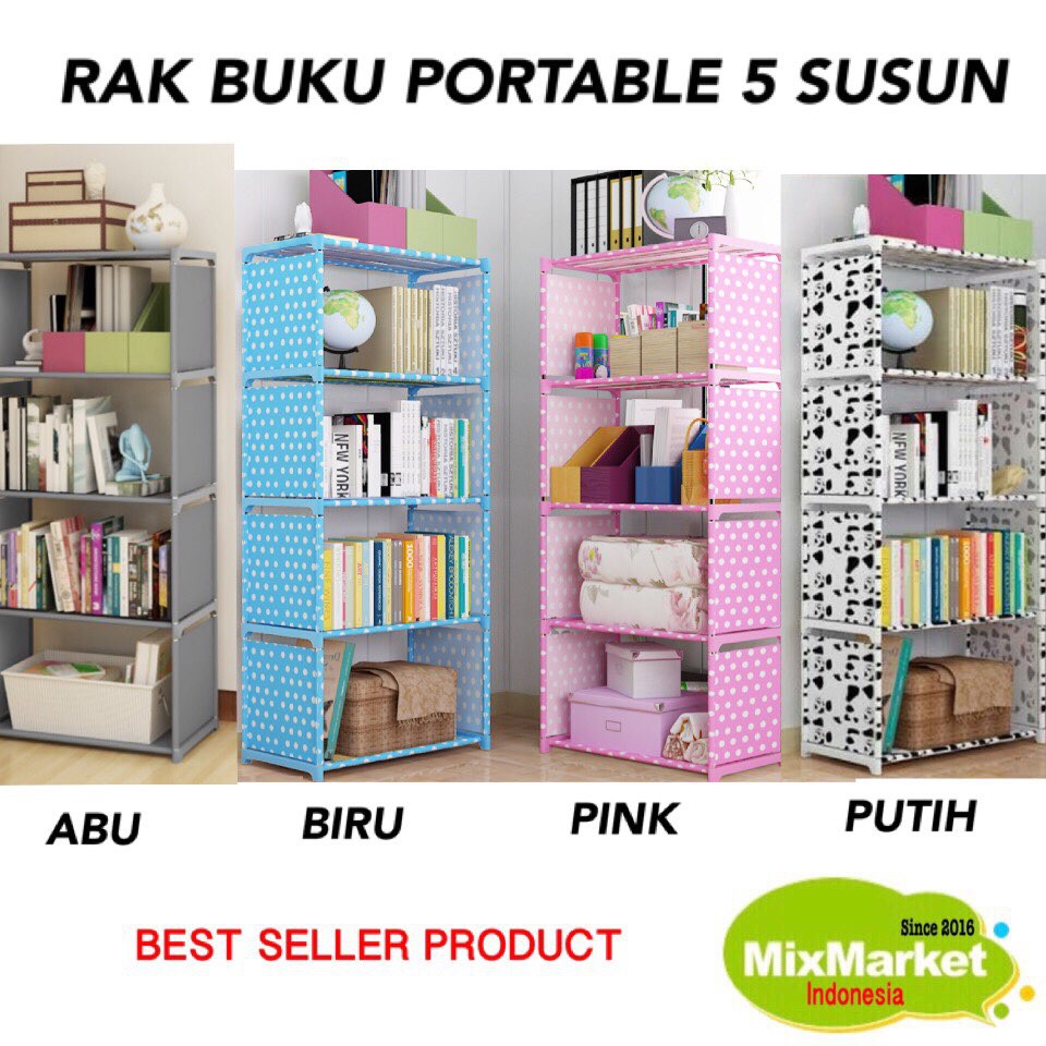  RAK  BUKU  RAK  PORTABLE  SERBA GUNA 5 SUSUN MMI 1800 GR 