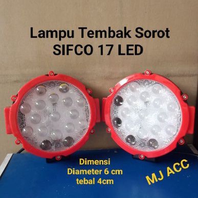 Lampu Tembak Sorot SIFCO 17 LED Bulat Merah