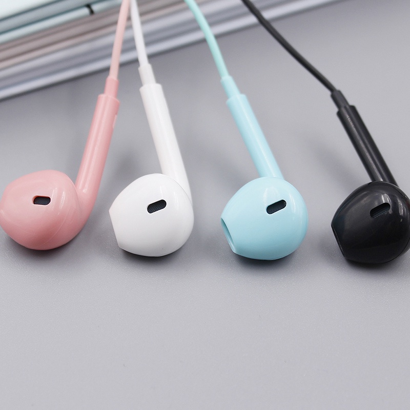 Headset Kabel Asli Macaron Warna Headphone Mic Earphone Berkualitas Baik 3.5mm HIFI Headset Over Ear 1.2mm Earphone -PD