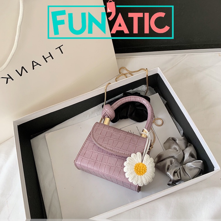 Funatic Tas Selempang Mini Wanita Import Fashion Korea Croco Uk12.5x5.5x11cm FA983