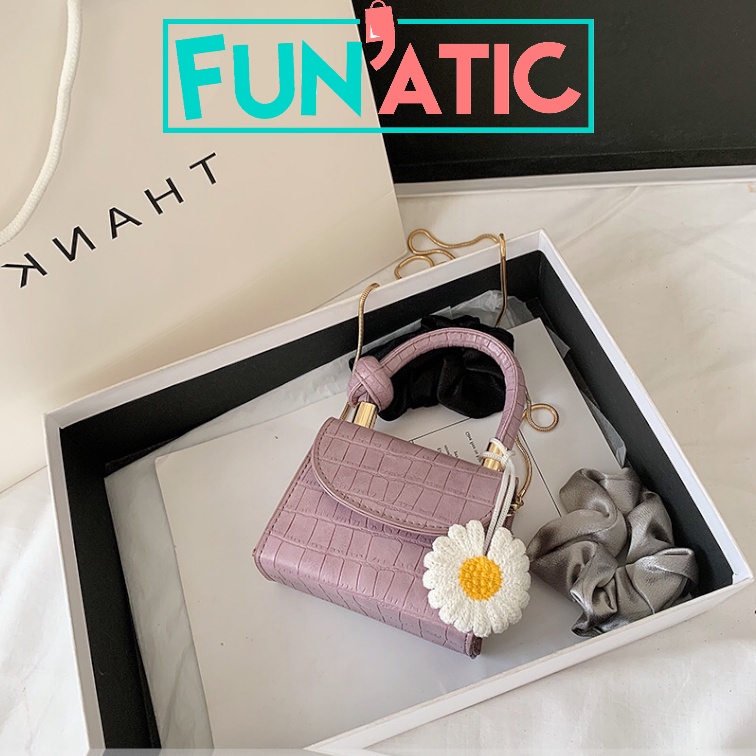 Funatic Tas Selempang Mini Wanita Import Fashion Korea Croco Uk12.5x5.5x11cm FA983