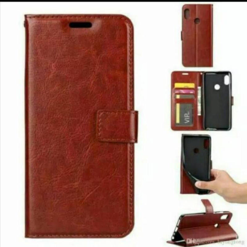 Leather Flip Cover Realme C20 C11 2021 Sarung Dompet Wallet Kulit Casing Case Flipcover