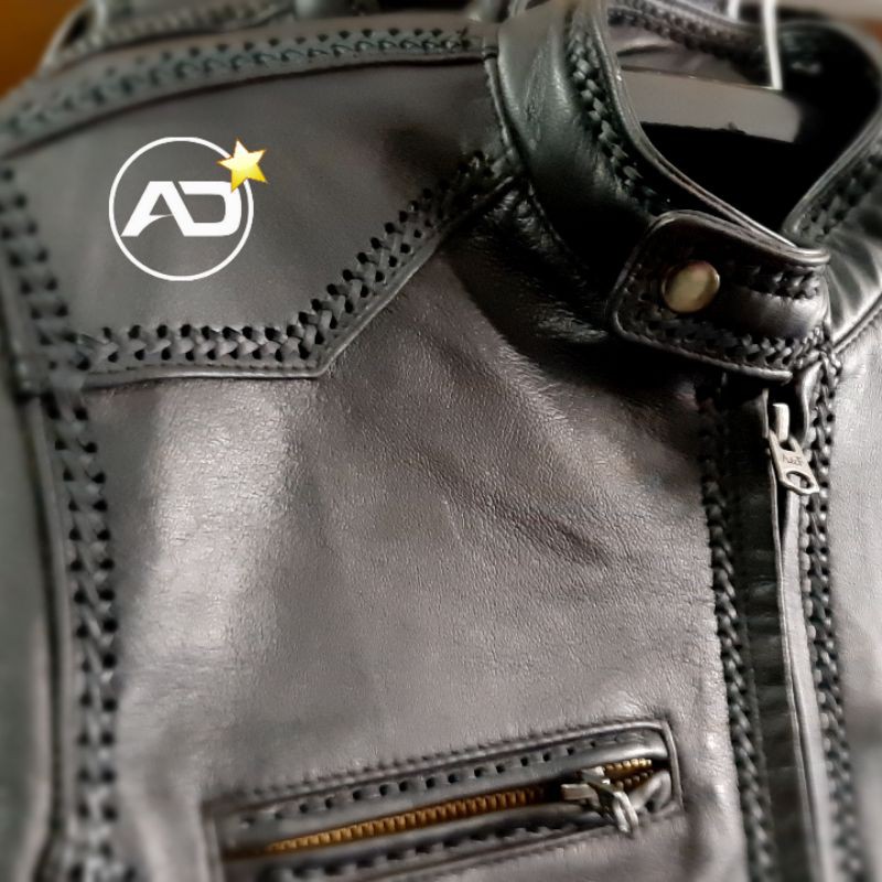 JAKET KULIT ASLI DOMBA GARUT MODEL JAHITAN SULAM