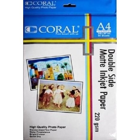 

Coral - Double Sided Matte Inkjet Paper 220 GSM