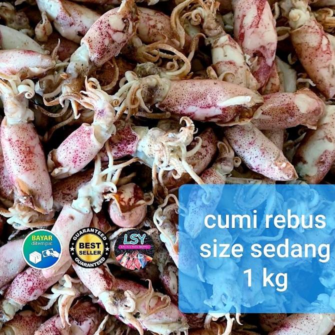 

(BISA COD) cumi asin rebus/ sotong rebus size sedang 1kg TERUJI Kode 829