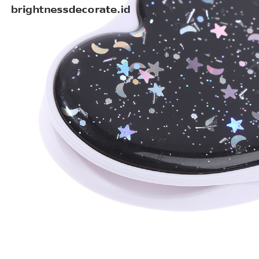 (Birth) Stand Holder / Dudukan Ponsel Universal Desain Hati + Glitter Dapat Dilipat