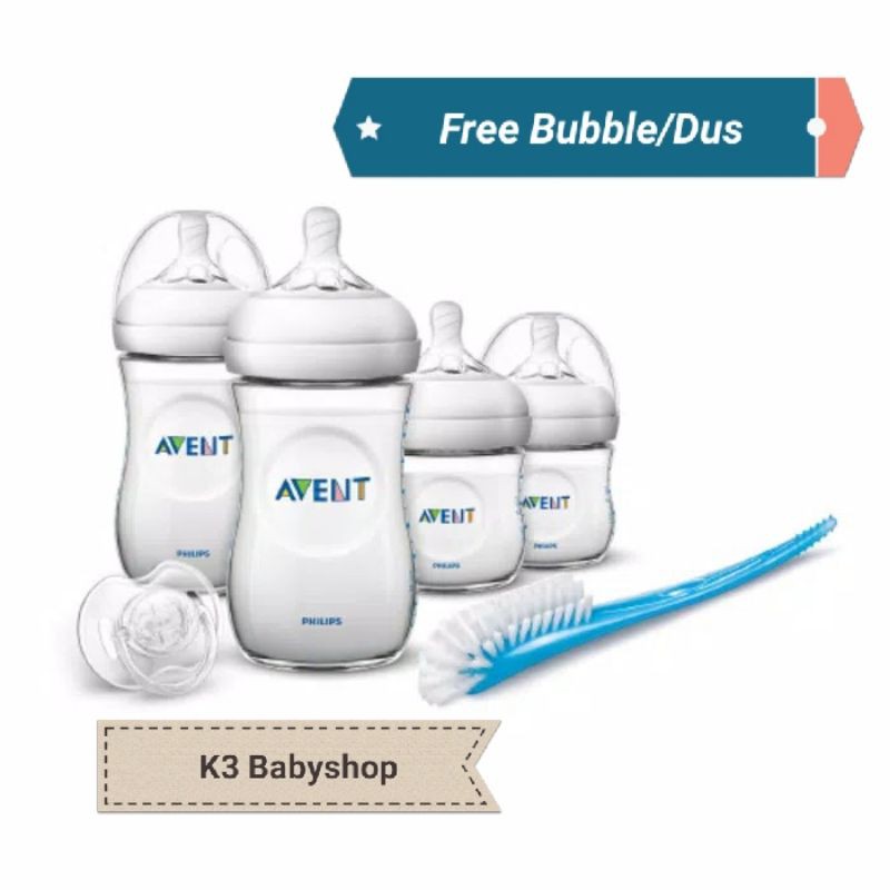 Avent Natural Response 3.0 Newborn Gift Set Newborn Starter Set kado Gift set botol 125ml 260ml sikat empeng BPA free