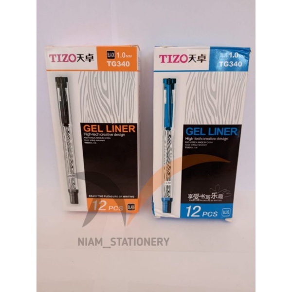 

SELUSIN ( 12 PCS ) Gel Pen Tizo TG340 1.0 mm Pulpen Tizo TG340 1.0mm