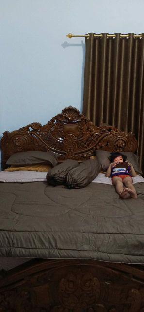 Bed Cover Set Emboss Mix 2 Warna Coffe T.30 Cm Uk.160 / 180 X 200