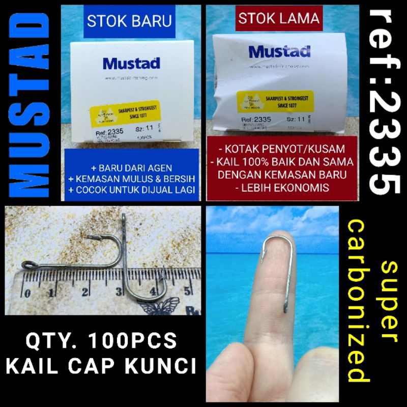MUSTAD HOOK SIZE 11 REF.2335 QTY.100PC ROUND BENT SEA HOOKS KAIL PANCING CAP KUNCI KAIL KUAT KAIL IK