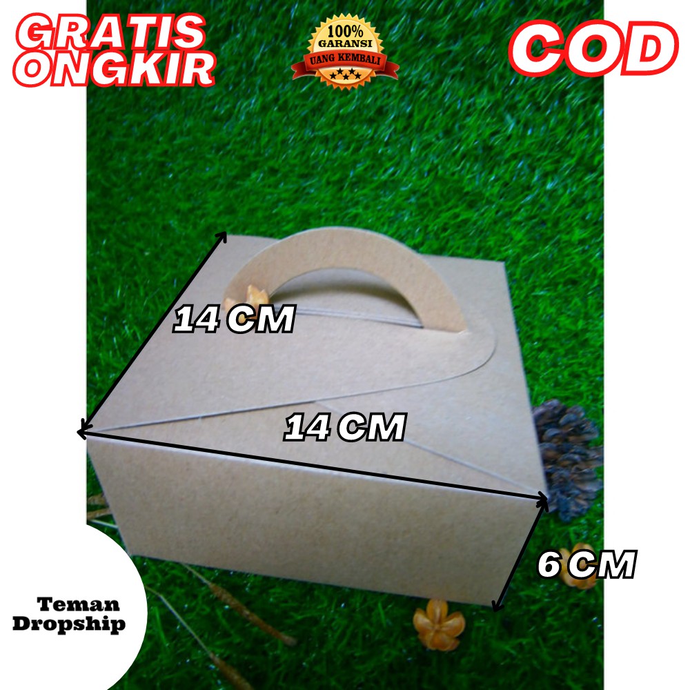 

KARDUS HAMPERS BOX KADO PERSEGI SOUVENIR BAHAN BROWN KRAFT 280GR SIZE 14 X 14 X 6 CM