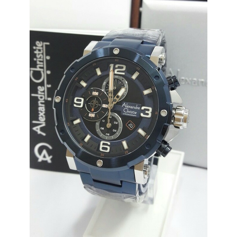 NEW ALEXANDRE CHRISTIE AC 6474 PRIA SPORTY SILVER BLUE ORIGINAL