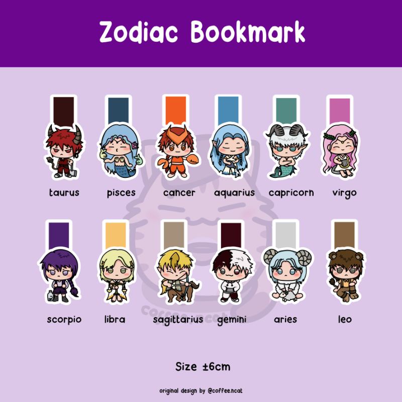 

Bookmark / Pembatas Buku Magnet Zodiac Rasi Bintang