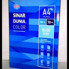 

Sinar Dunia Kertas HVS Warna Biru A4 70Gsm
