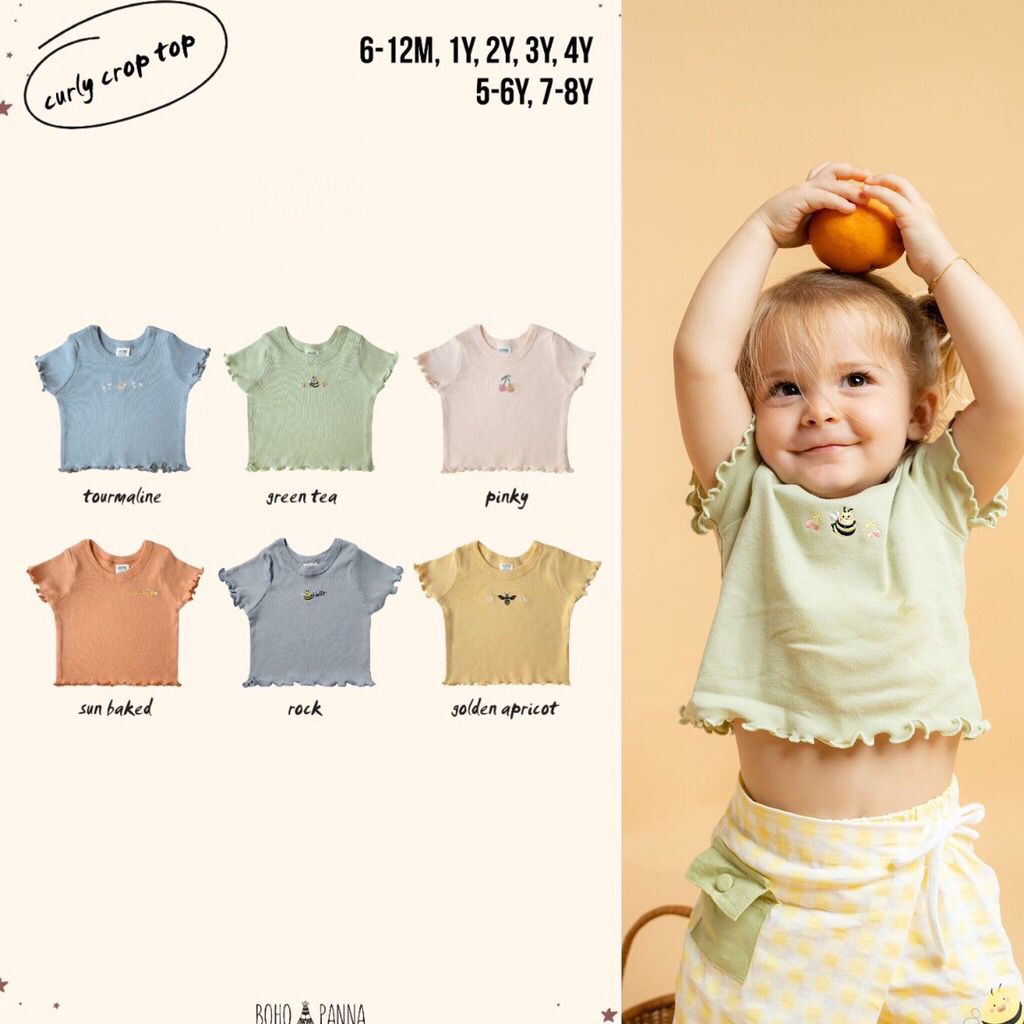 Bohopanna - Curly Crop Top / Kaos Crop Top Anak