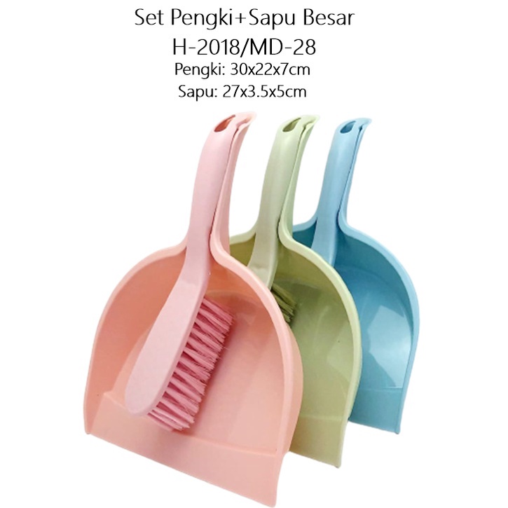 [1 Lusin] Set Dustpan Sapu/Pengki Sapu Besar