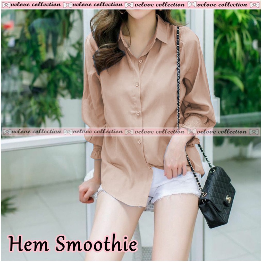 MIA STORY FASHION Hem Smoothie Atasan Wanita Super Cantik Kemeja Wanita Bahan Rayon Korean Style-5