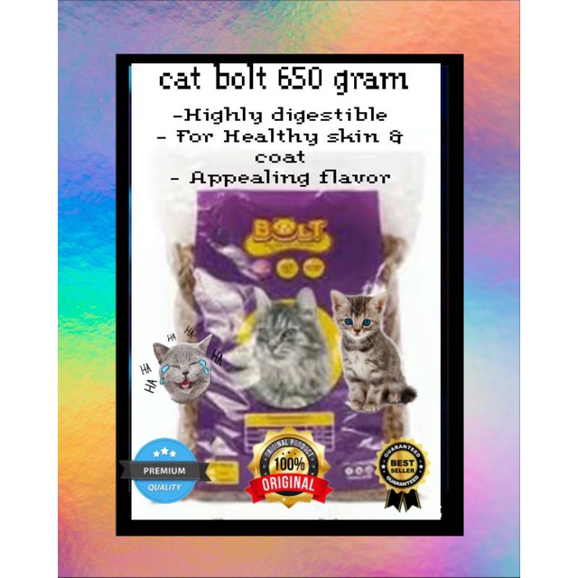 cat bolt makanan kucing bolt 650 gr repack ori daging ikan fresh prote